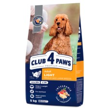 Club 4 Paws Premium Adult Medium & Large Breeds Light Сухой корм для взрослых собак средних и крупных пород склонных к полноте с индейкой