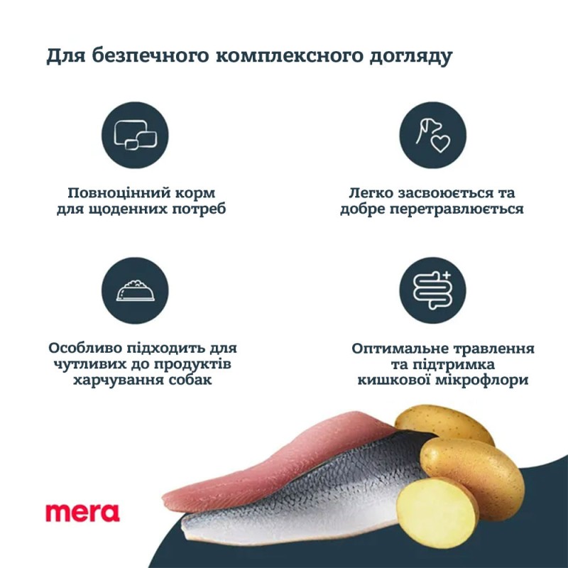Mera Pure Sensitive Fresh meat Hering & Kartoffel Беззерновой корм со свежим мясом сельди и картофелем для собак