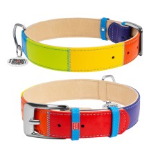 Collar Waudog Glamour Ошейник для собак кожаный радуга