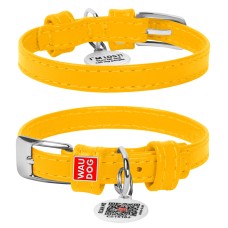 Collar Waudog Glamour Ошейник для собак кожаный желтый