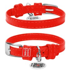 Collar Waudog Glamour Ошейник для собак кожаный красный