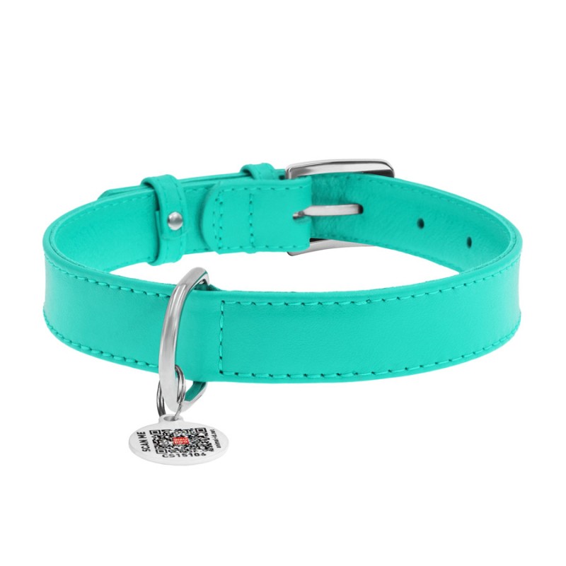 Collar Waudog Glamour Ошейник для собак кожаный ментоловый