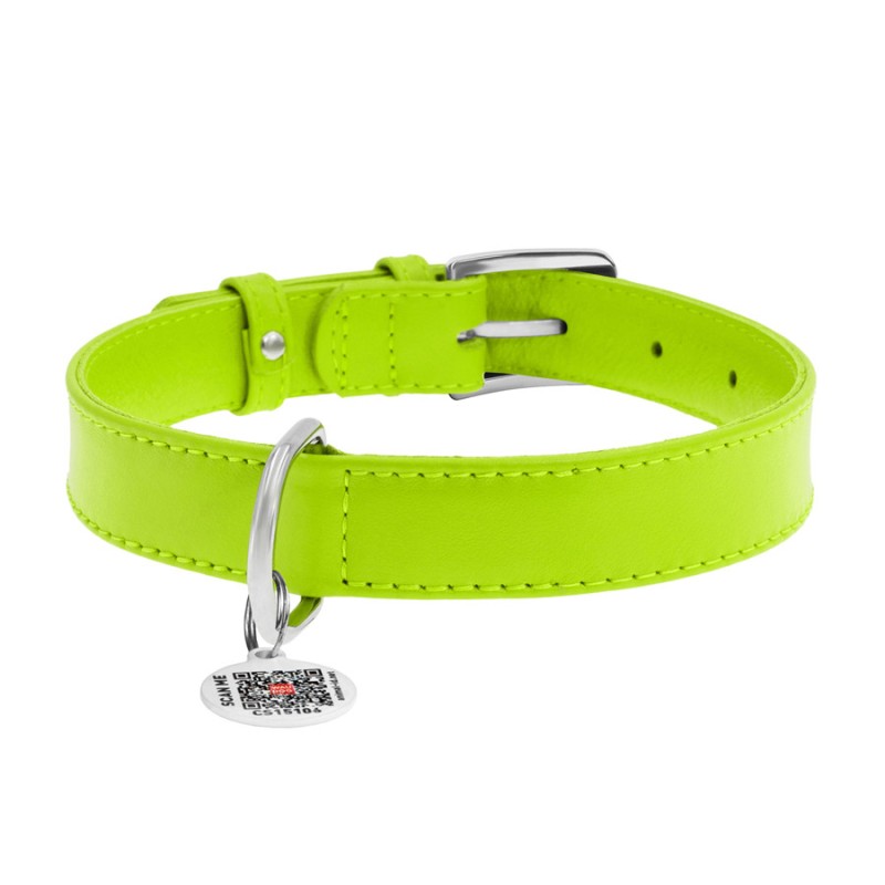 Collar Waudog Glamour Ошейник для собак кожаный салатовый