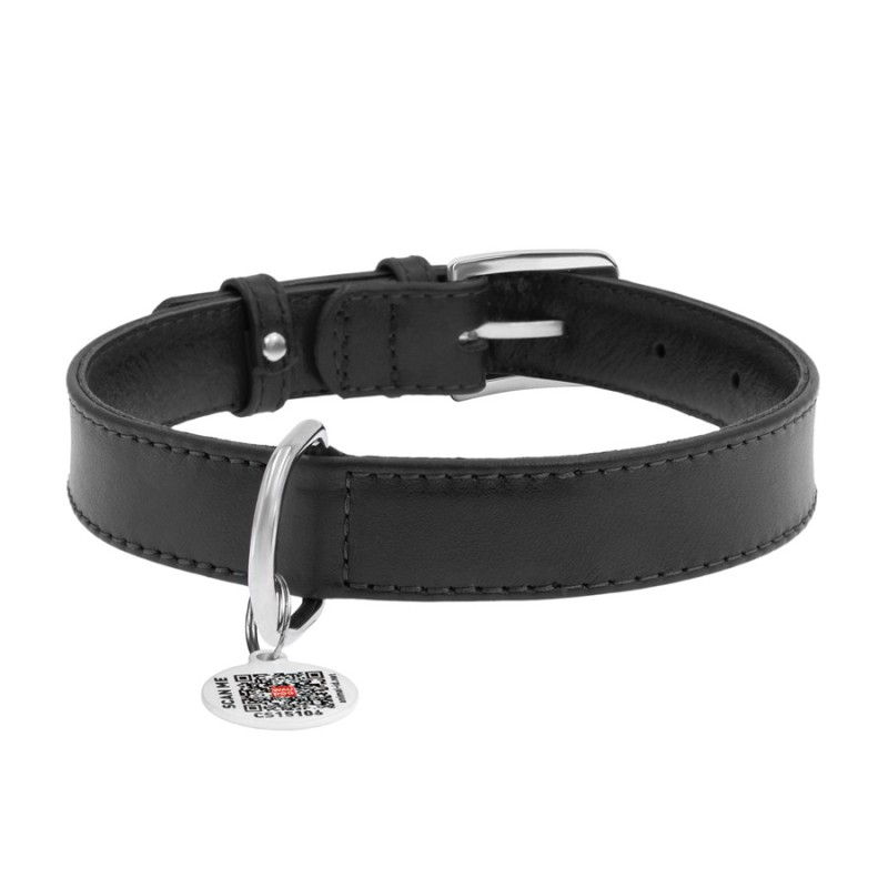 Collar Waudog Glamour Ошейник для собак кожаный черный