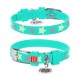 Collar Waudog Glamour Ошейник для собак кожаный светоотражающий Звездочка ментоловый