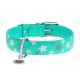 Collar Waudog Glamour Ошейник для собак кожаный светоотражающий Звездочка ментоловый