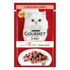 Gourmet Gold Mon Petit Консервы для взрослых кошек с лососем в соусе