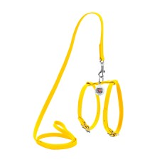 Collar Waudog Glamour Шлея с поводком для кошек и собак кожаная желтая