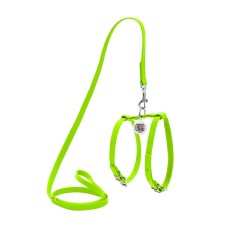 Collar Waudog Glamour Шлея с поводком для кошек и собак кожаная салатовая