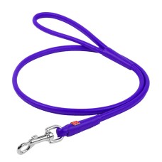 Collar Waudog Glamour Поводок для собак кожаный круглый фиолетовый
