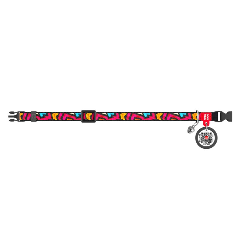 Collar Waudog Nylon Ошейник для котов нейлоновый c QR паспортом Граффити