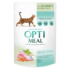 Optimeal Cat Adult Консервы для взрослых кошек с кроликом в морковном желе