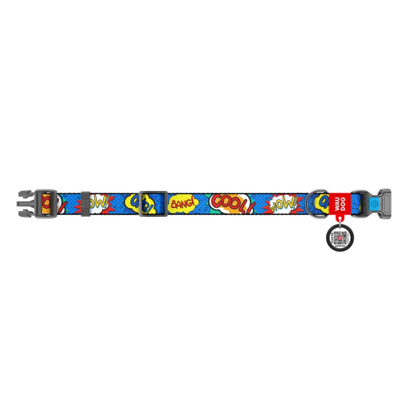 Collar Waudog Nylon Ошейник для собак нейлоновый c QR паспортом пластиковая пряжка-фастекс ВАУ