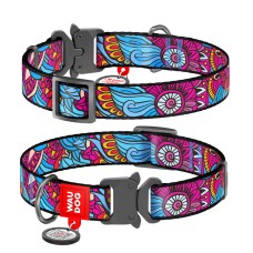 Collar Waudog Nylon Ошейник для собак нейлоновый c QR паспортом металлическая пряжка-фастекс Лето