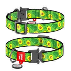 Collar Waudog Nylon Ошейник для собак нейлоновый c QR паспортом металлическая пряжка-фастекс Авокадо
