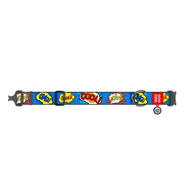 Collar Waudog Nylon Ошейник для собак нейлоновый c QR паспортом металлическая пряжка-фастекс ВАУ