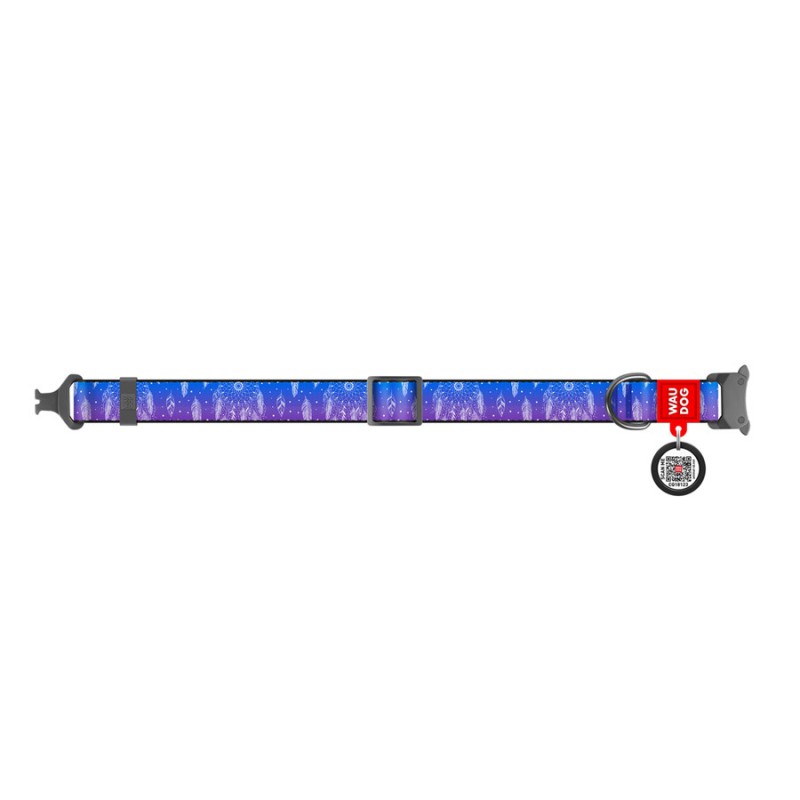 Collar Waudog Nylon Ошейник для собак нейлоновый c QR паспортом металлическая пряжка-фастекс Ловец снов