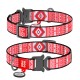Collar Waudog Nylon Ошейник для собак нейлоновый c QR паспортом металлическая пряжка-фастекс Этно красный