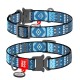 Collar Waudog Nylon Ошейник для собак нейлоновый c QR паспортом металлическая пряжка-фастекс Этно синий