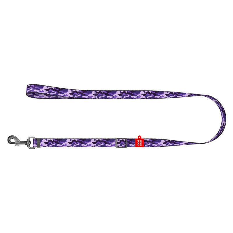 Collar Waudog Nylon Поводок для собак нейлоновый регулируемый Фиолетовый камо