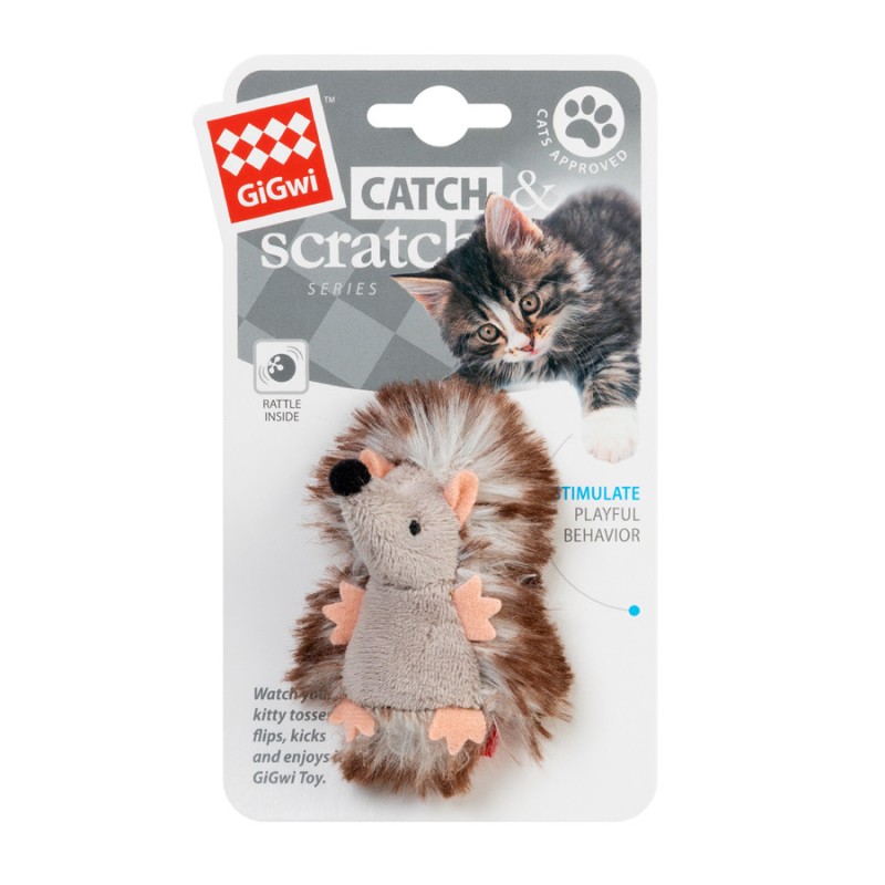 GiGwi Catch & Scratch Игрушка для кошек Ежик с погремушкой