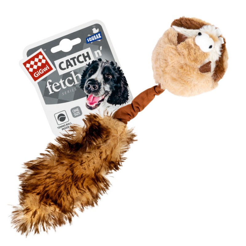 GiGwi Catch & Fetch Игрушка для собак Барсук с 2-мя пищалками