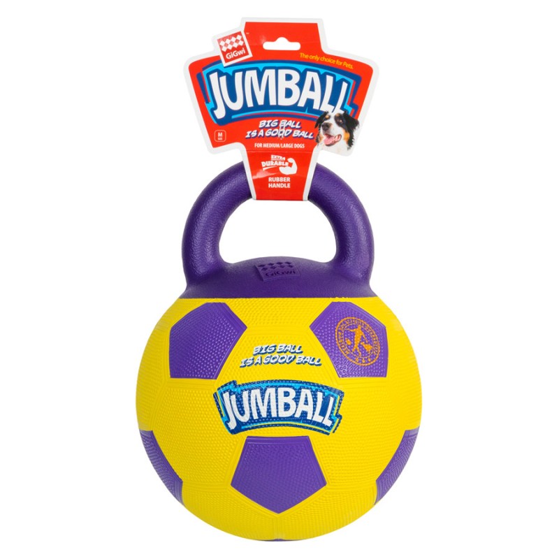 GiGwi Ball Игрушка для собак Мяч футбольный с ручкой резиновый