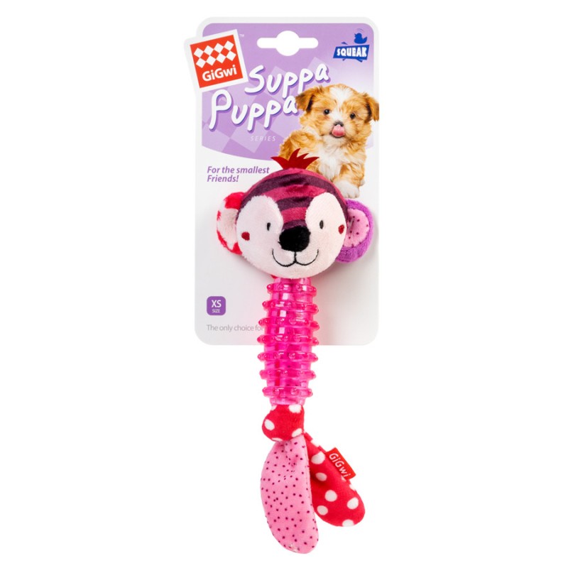 GiGwi Suppa Puppa Игрушка для собак Обезьянка с пищалкой