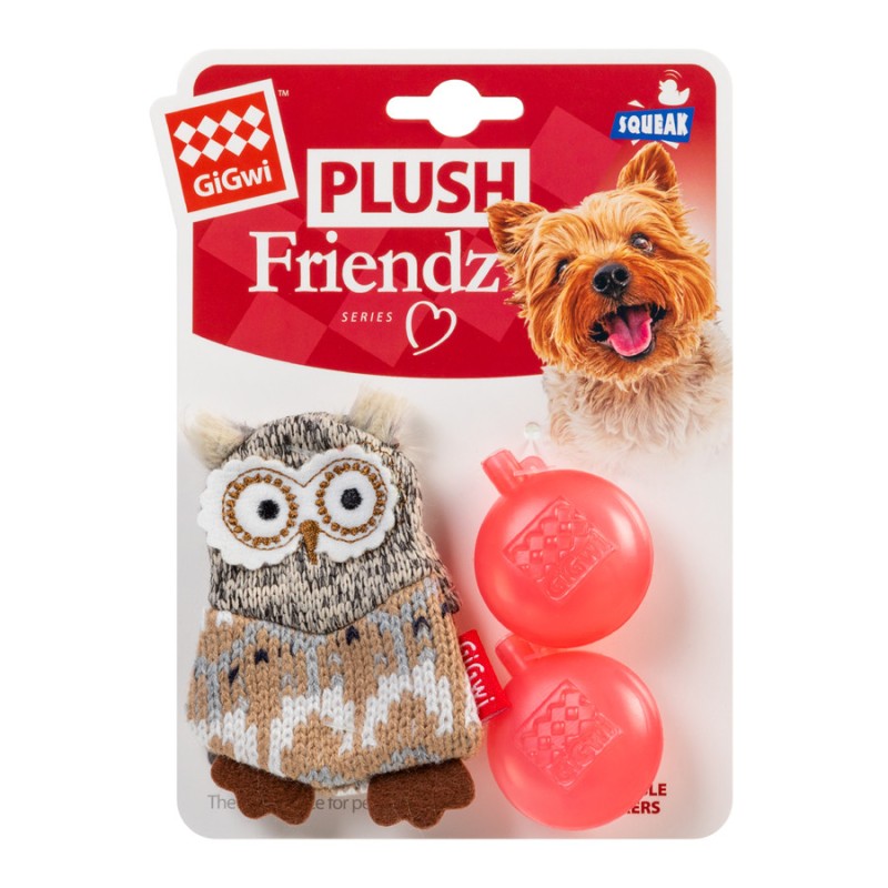 GiGwi Plush Игрушка для собак Сова с пищалкой