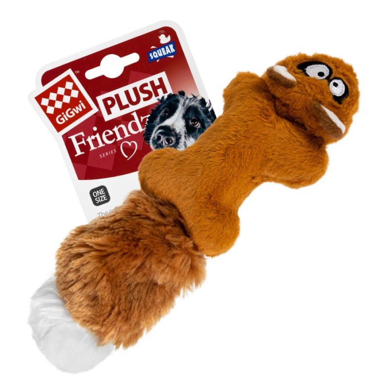 GiGwi Plush Игрушка для собак Белка с 2-мя пищалками