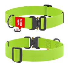 Collar Waudog Waterproof Ошейник для собак водостойкий c QR паспортом металлическая пряжка-фастекс салатовый