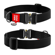 Collar Waudog Waterproof Ошейник для собак водостойкий c QR паспортом металлическая пряжка-фастекс черный