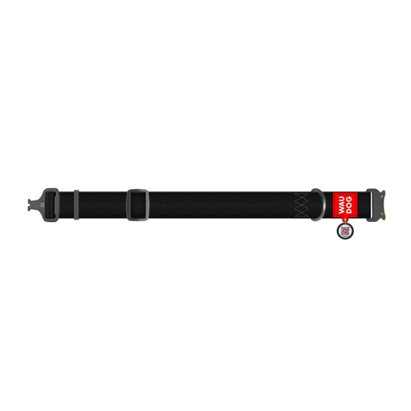 Collar Waudog Waterproof Ошейник для собак водостойкий c QR паспортом металлическая пряжка-фастекс черный