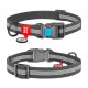 Collar Waudog Waterproof Ошейник для собак водостойкий светоотражающий c QR паспортом пластиковая пряжка-фастекс серый