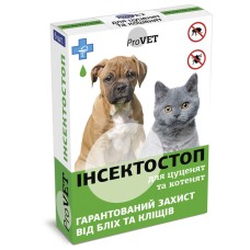 ProVET Инсектостоп Капли от блох и клещей для котят и щенокв