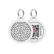 Collar Waudog Smart ID Адресник с QR-кодом металлический с рисунком Геометрия