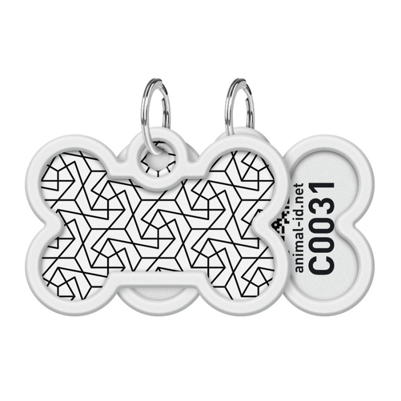 Collar Waudog Smart ID Адресник с QR-кодом металлический с рисунком Геометрия