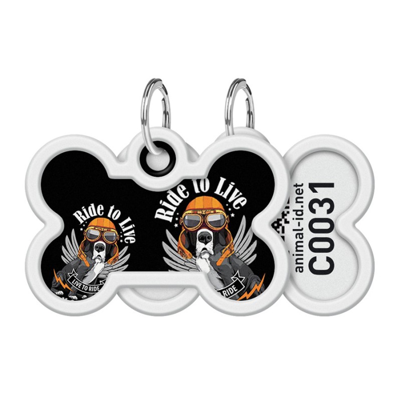 Collar Waudog Smart ID Адресник с QR-кодом металлический с рисунком Ездить, чтобы жить
