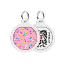 Collar Waudog Smart ID Адресник с QR-кодом металлический с рисунком Маршмеллоу