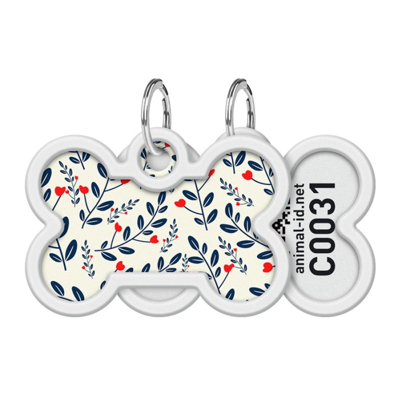 Collar Waudog Smart ID Адресник с QR-кодом металлический с рисунком Растения