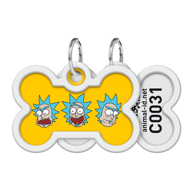 Collar Waudog Smart ID Адресник с QR-кодом металлический с рисунком Рик и Морти 3