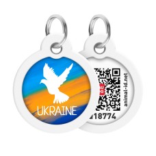 Collar Waudog Smart ID Адресник с QR-кодом металлический с рисунком Флаг