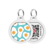 Collar Waudog Smart ID Адресник с QR-кодом металлический с рисунком Яичница 