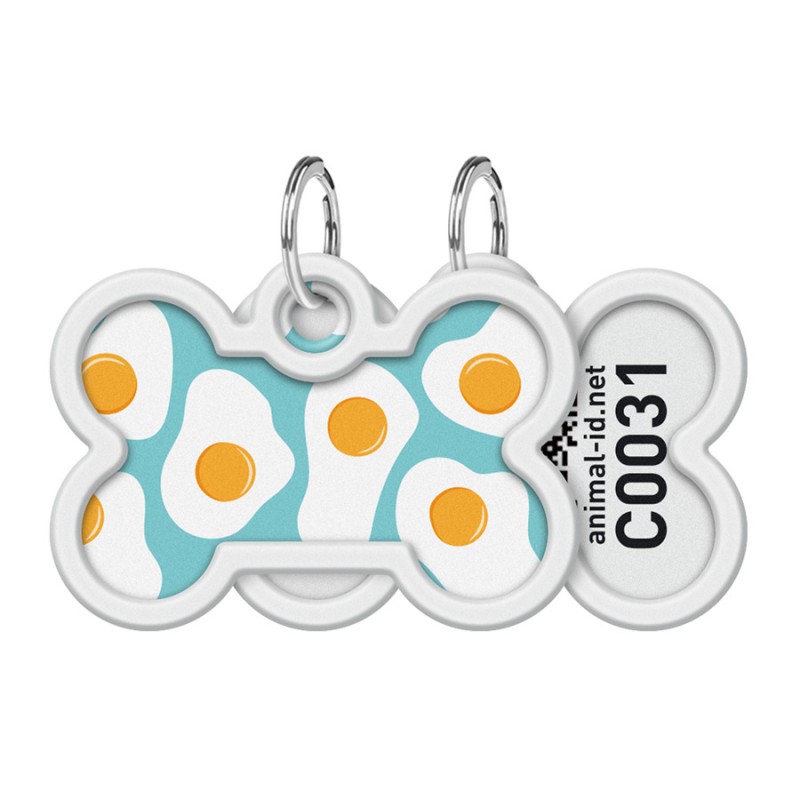 Collar Waudog Smart ID Адресник с QR-кодом металлический с рисунком Яичница