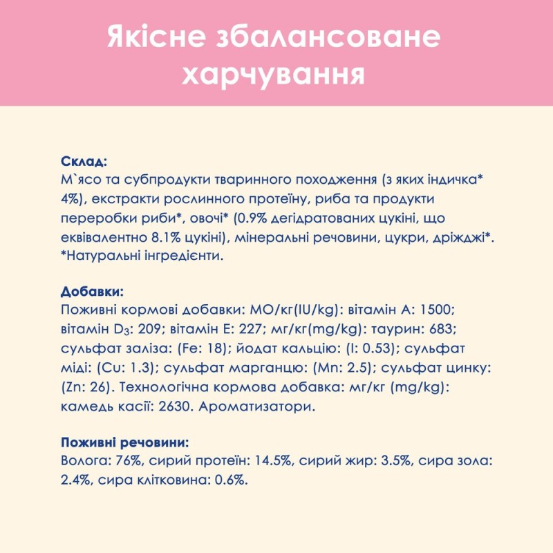 Cat Chow Kitten Консерви для кошенят з індичкою та цукіні в желе