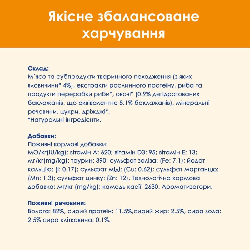 Cat Chow Adult Консерви для дорослих кішок з яловичиною та баклажанами в желе