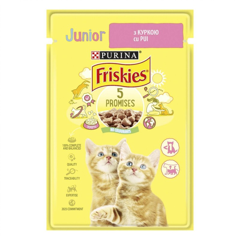 Friskies Junior Консерви для кошенят з куркою шматочки у підливі