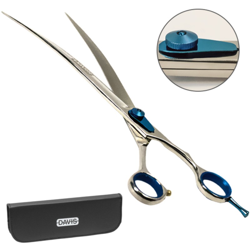 Davis Extreme Edge Blue Curved Изогнутые ножницы для стрижки собак