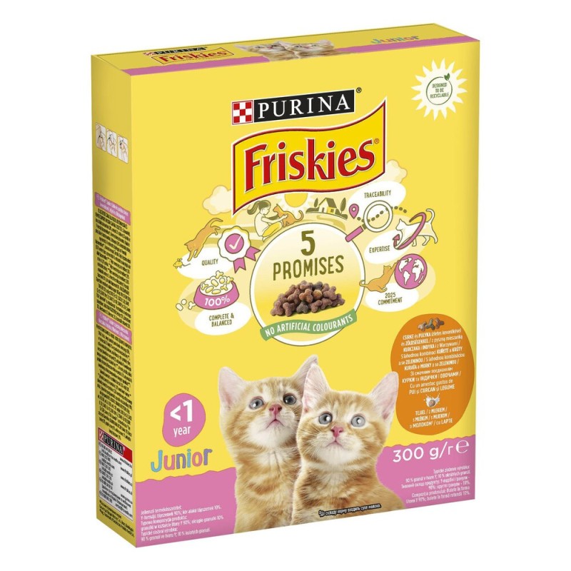 Friskies Junior Сухий корм для кошенят з куркою молоком та овочами