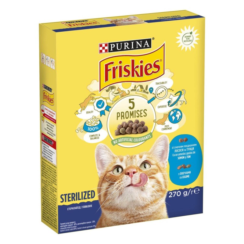 Friskies Neutered Сухий корм для стерилізованих кішок з лососем та овочами